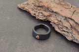טבעת לב- שחור מט - Rotem Tal